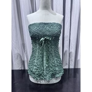VTG Ann Ferriday Stock Sequin Pucker Lace Strapless Fairy Corset Top M/L